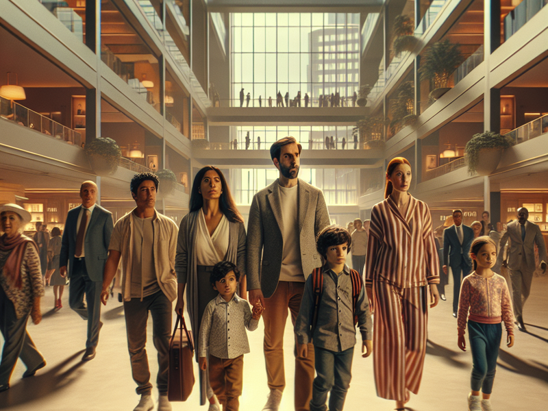 Família em hotel